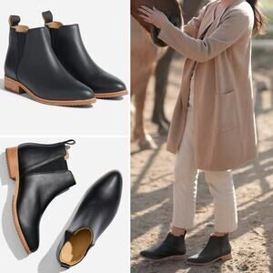 Nisolo Eva Everyday Chelsea Boot Black Leather NIB Size 6.5 Sustainable Designer